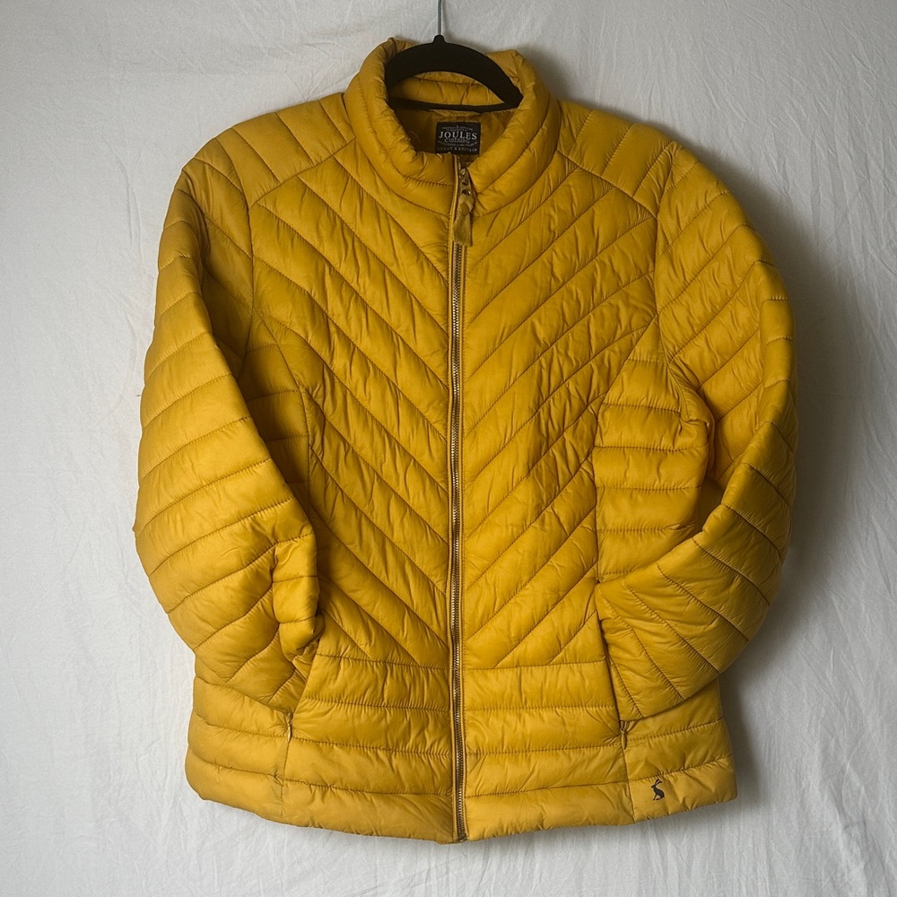 Joules Women's Yellow Quilted Puffer Jacket